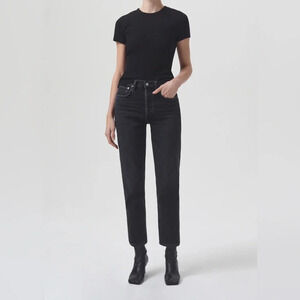 AGOLDE RILEY HIGH RISE STRAIGHT CROP (STRETCH) IN PANORAMIC size 26